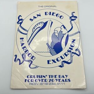 Vintage San Diego Harbor Excursion Brochure Photo Holder 1960s Ephemera